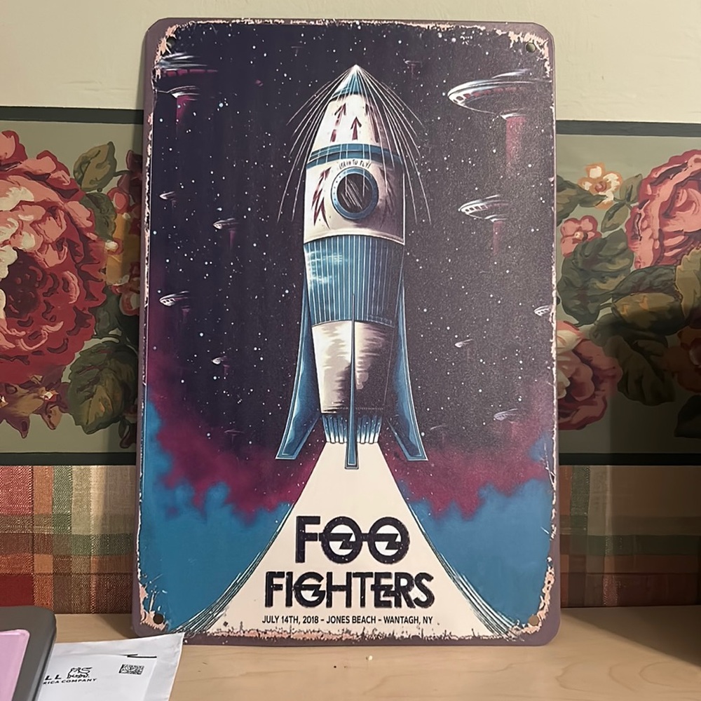 Foo Fighters Metal Sign 8x12”